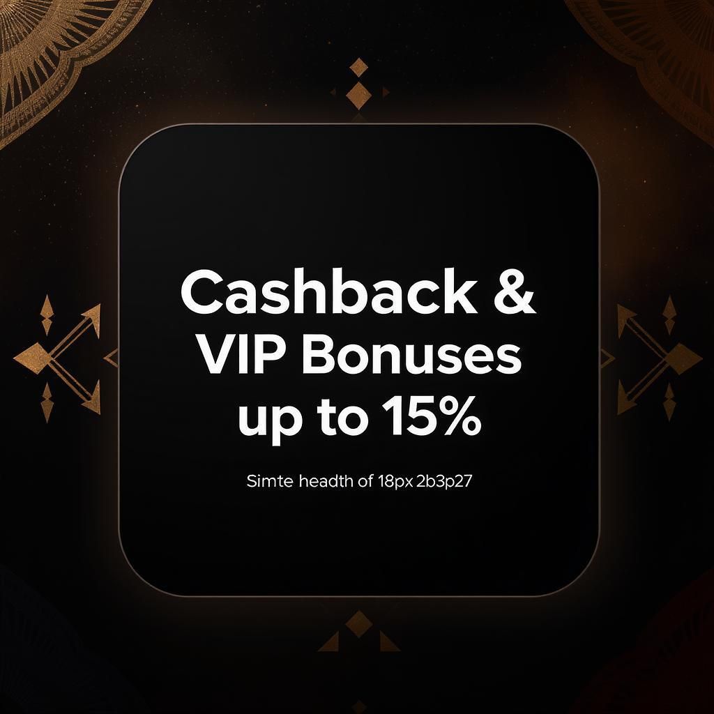 Cashback & VIP Bonuses up to 15%